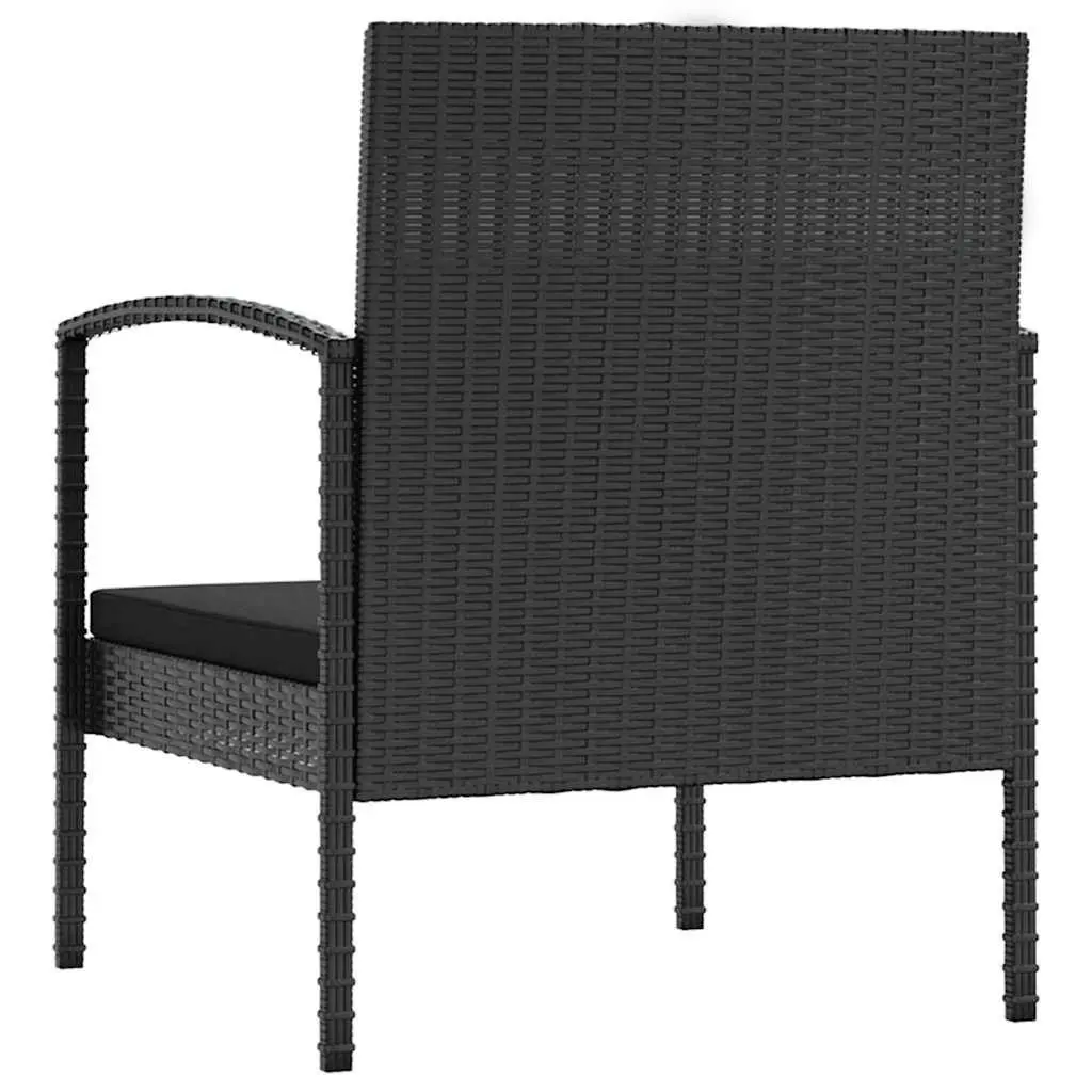 16 Piece Poly Rattan Garden Lounge Set Outdoor Furniture Patio Cushions Black