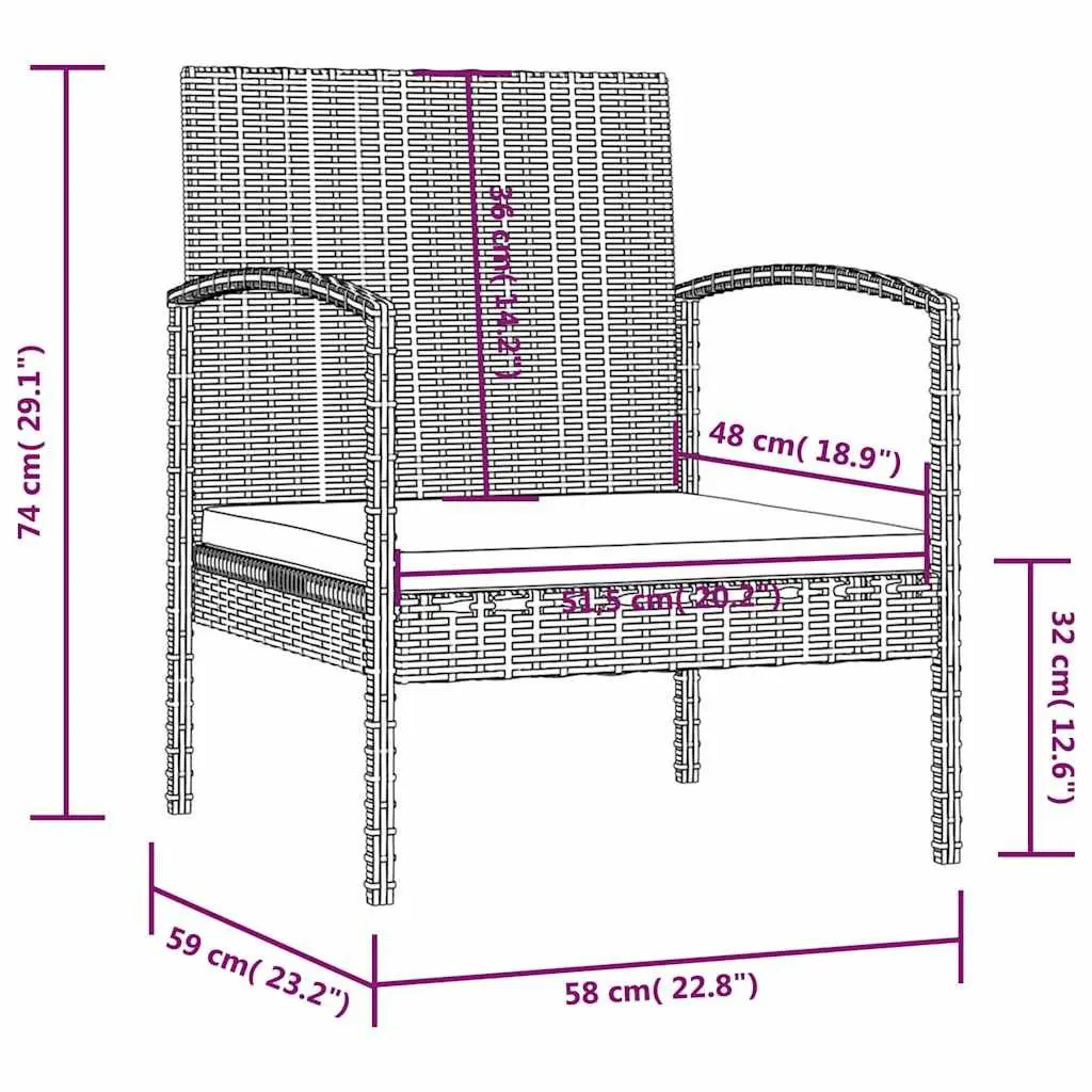 8 Piece Poly Rattan Garden Lounge Set Outdoor Furniture Patio Black