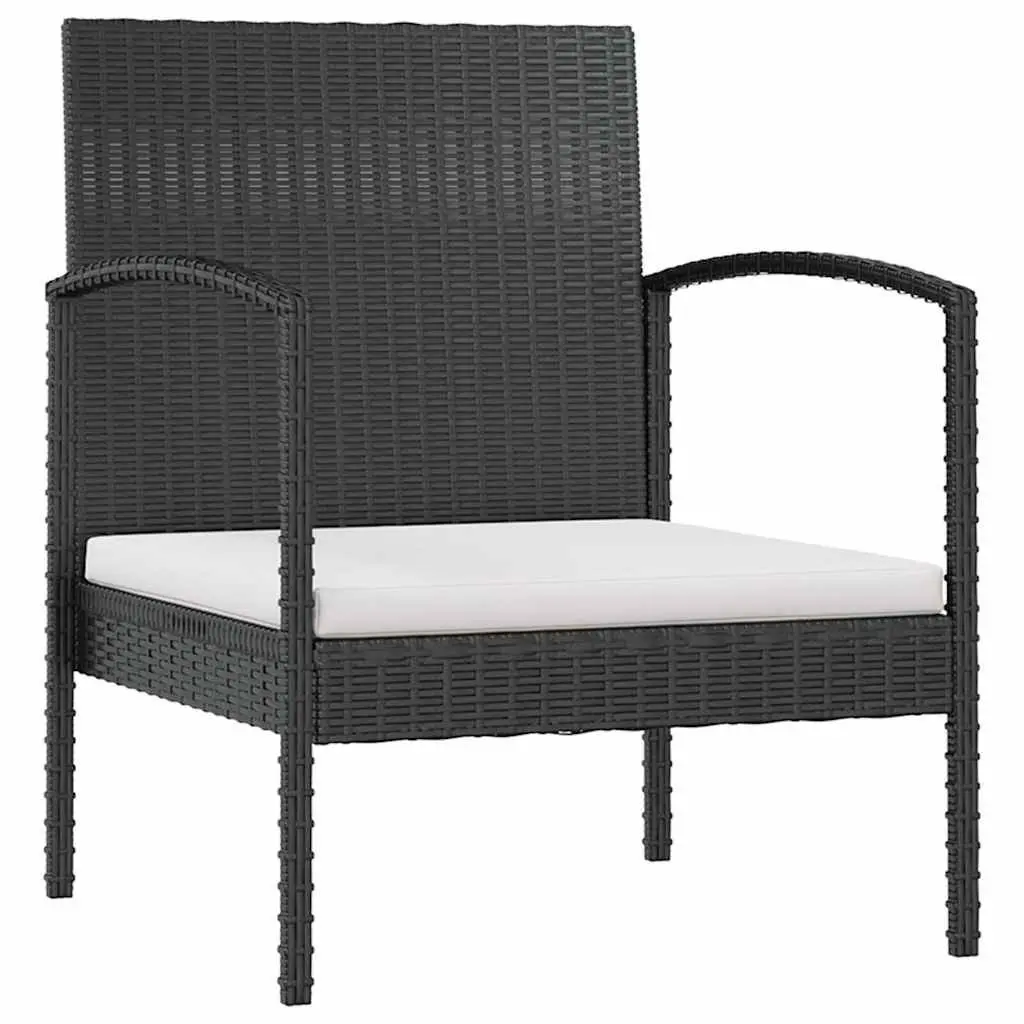 8 Piece Poly Rattan Garden Lounge Set Outdoor Furniture Patio Black