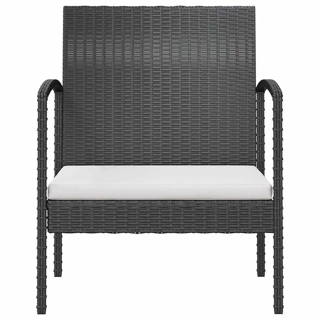 8 Piece Poly Rattan Garden Lounge Set Outdoor Furniture Patio Black