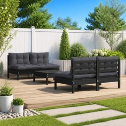 Warm and Practical 5 Piece Garden Lounge Set with Cushions