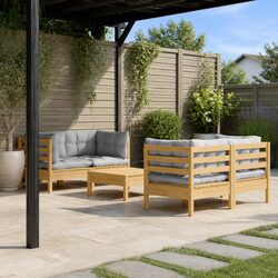 Comfortable Garden Lounge Set: 5-Piece Outdoor Furniture