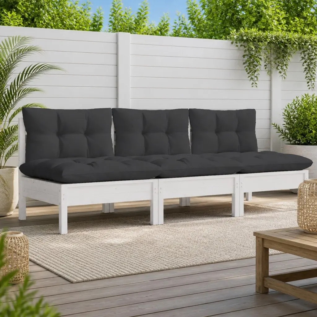 3-Seater Garden Sofa Outdoor Patio Seating Modular Lounge White