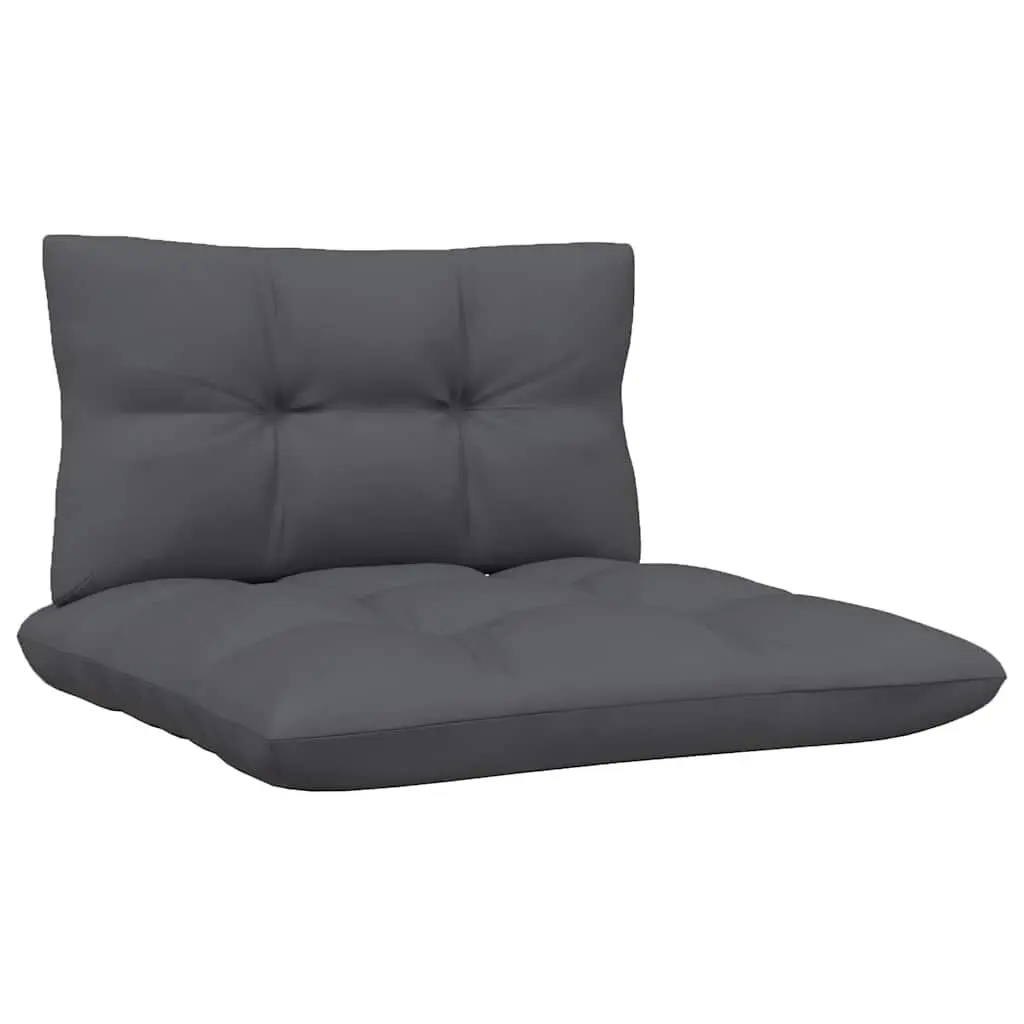 Garden Lounge Set 4 Piece Pinewood Outdoor Furniture with Cushions Black