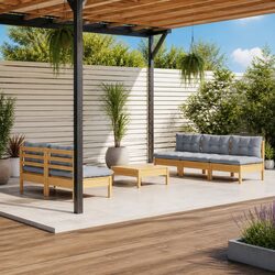 Comfortable 6-Piece Garden Lounge Set with Durable Build
