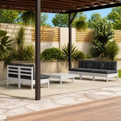 6 Piece Garden Lounge Set with Solid Build