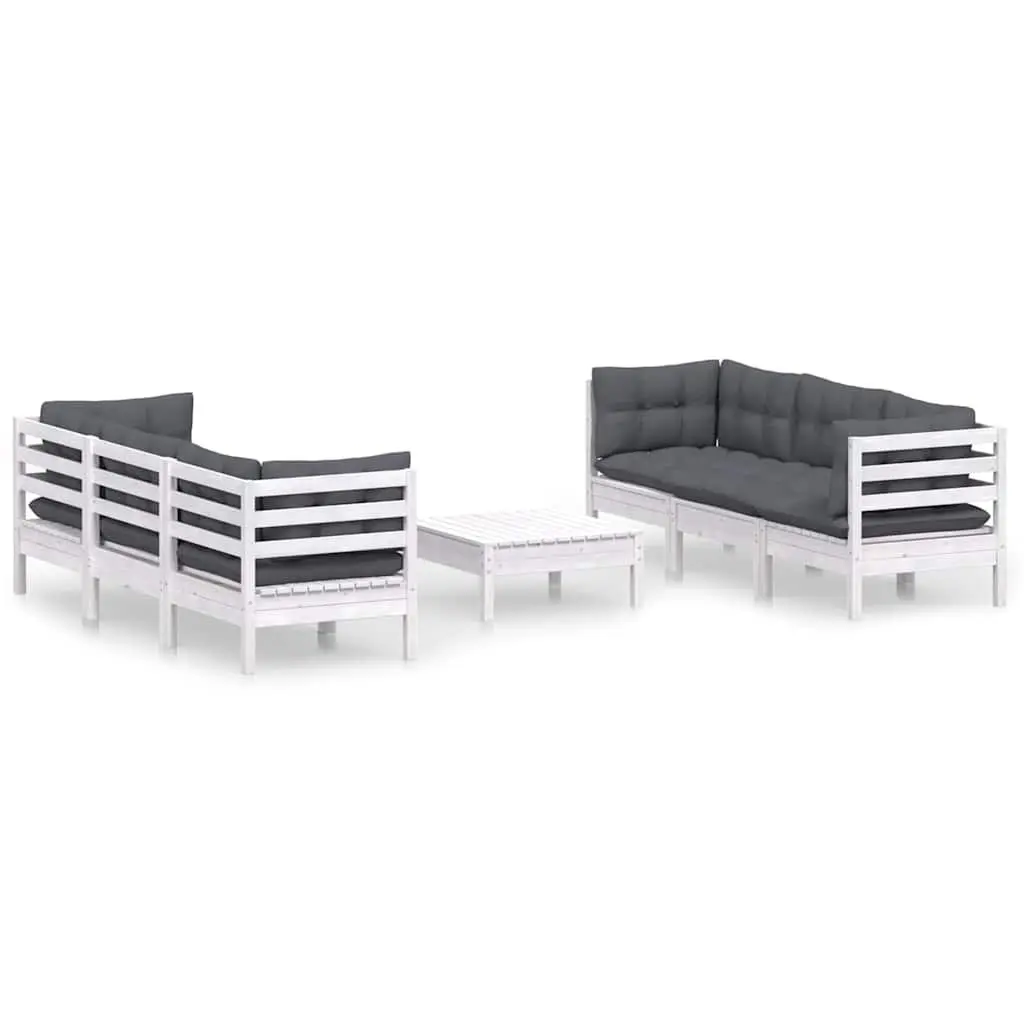 7-Piece Garden Lounge Set Made of Pinewood