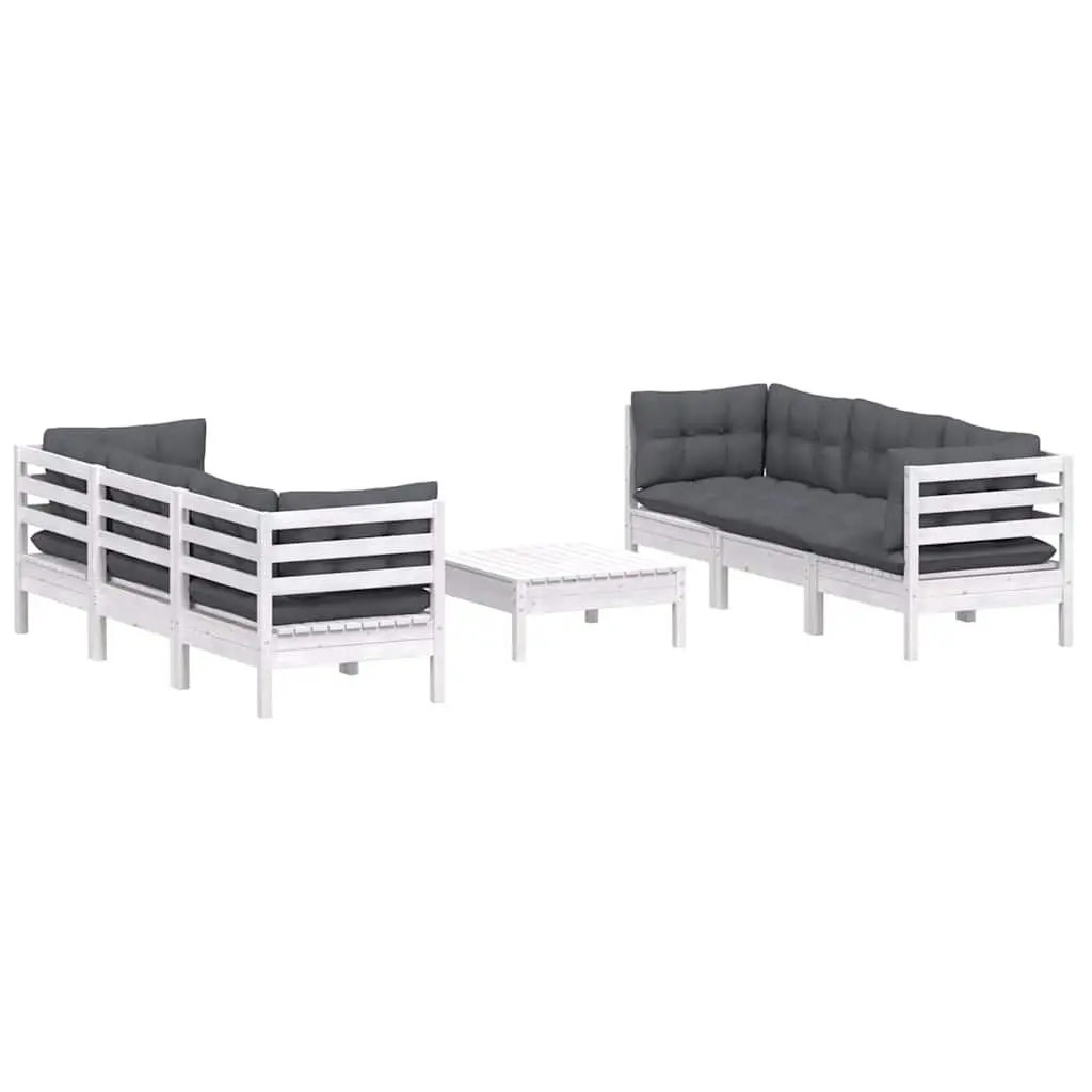 7-Piece Garden Lounge Set Made of Pinewood