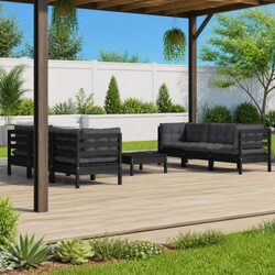 Pinewood 7-Piece Lounge Set with Cushions for Outdoors