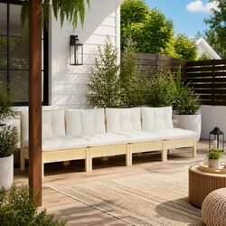 Reassuring Comfort with a 4-Seater Garden Sofa and Cream Cushions
