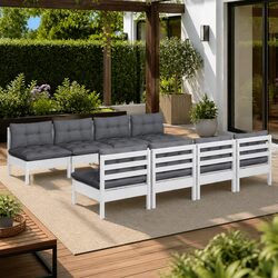 Reliable 9 Piece Garden Lounge Set with Cushions