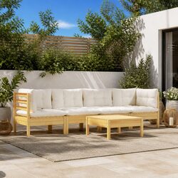 Reliable 5 Piece Outdoor Lounge Set with Cream Cushions