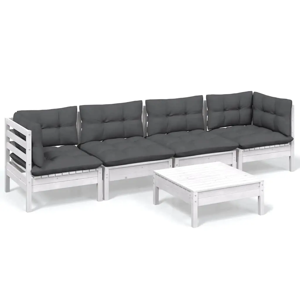 5 Piece Garden Lounge Set with Cushions