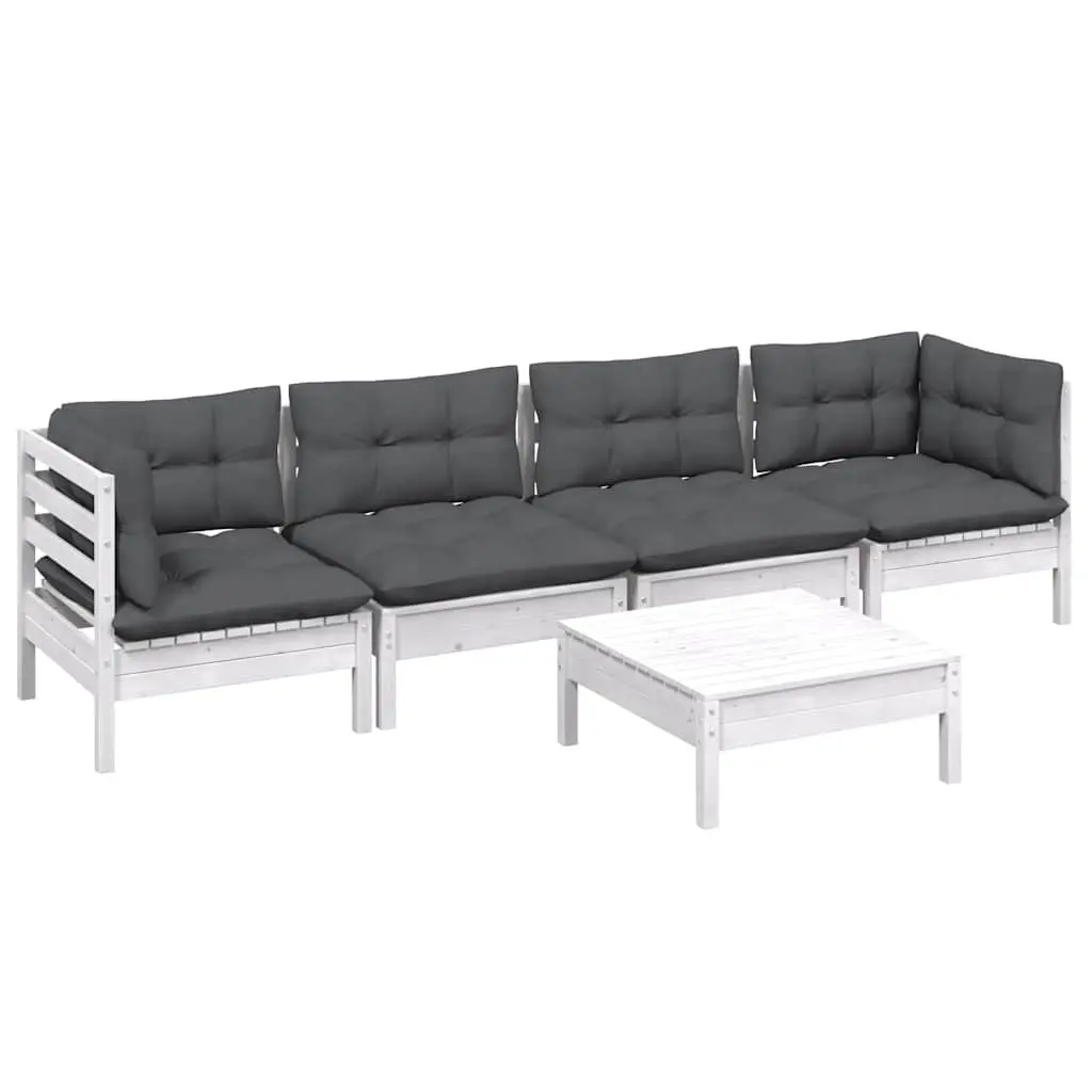 5 Piece Garden Lounge Set with Cushions