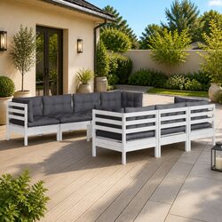 Reliable 8 Piece Garden Lounge Set with Cushions