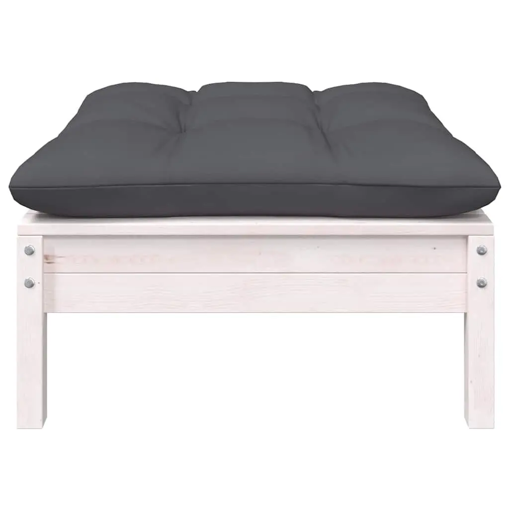 Garden Lounge Set 9 Piece Outdoor Furniture with Cushions Solid Pinewood White