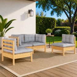 Reliable Garden Lounge Set: 4 Pieces of Quality Design