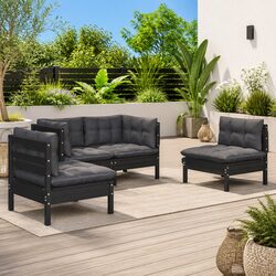 Comfortable 4-Piece Garden Lounge Set with Cushions