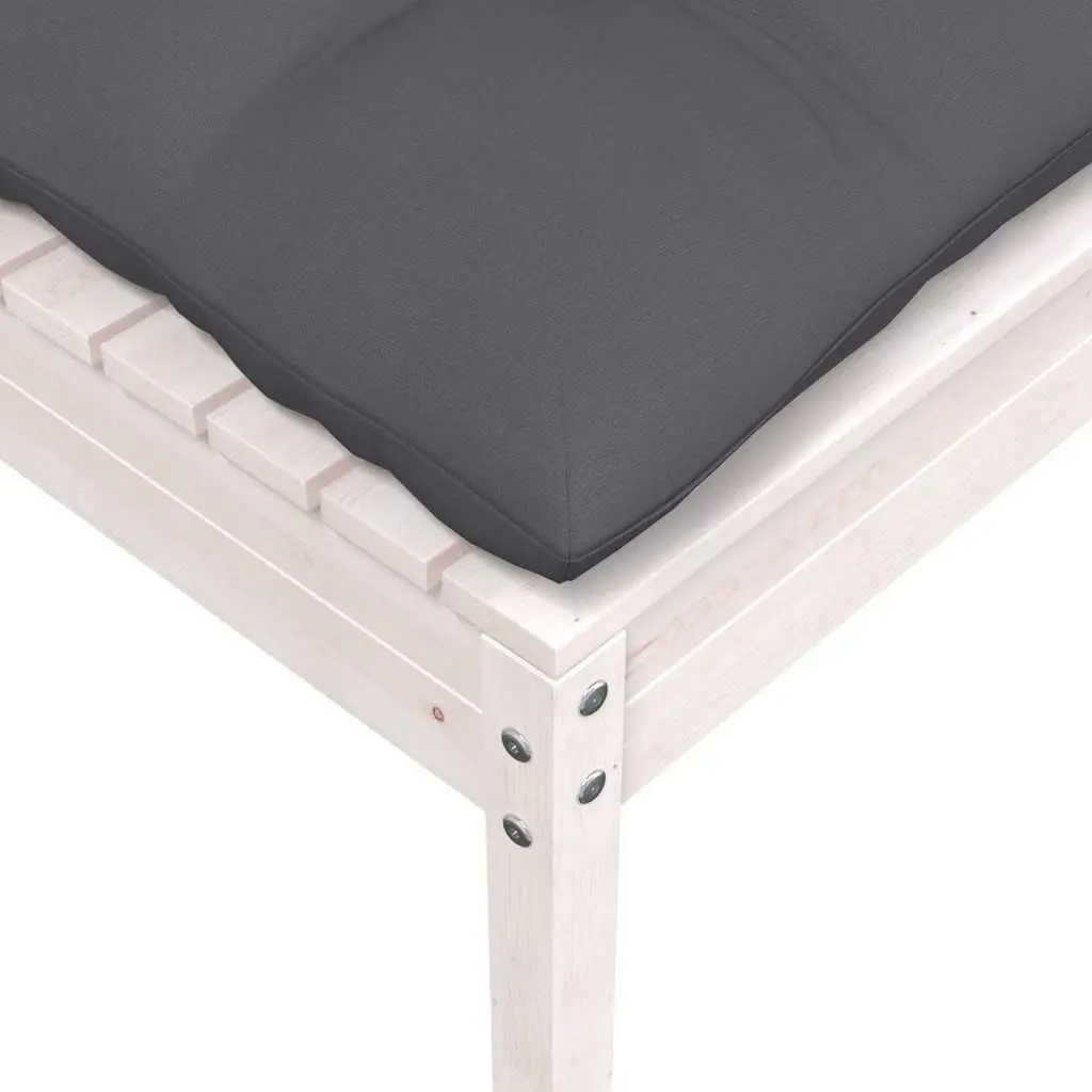 Garden Lounge Set 5 Piece Outdoor Furniture Cushions Solid Pinewood White