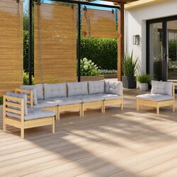 Comfortable 6 Piece Garden Lounge Set with Practicality