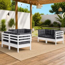 Garden Lounge Set 6 Piece Outdoor Patio Furniture with Cushions Modular