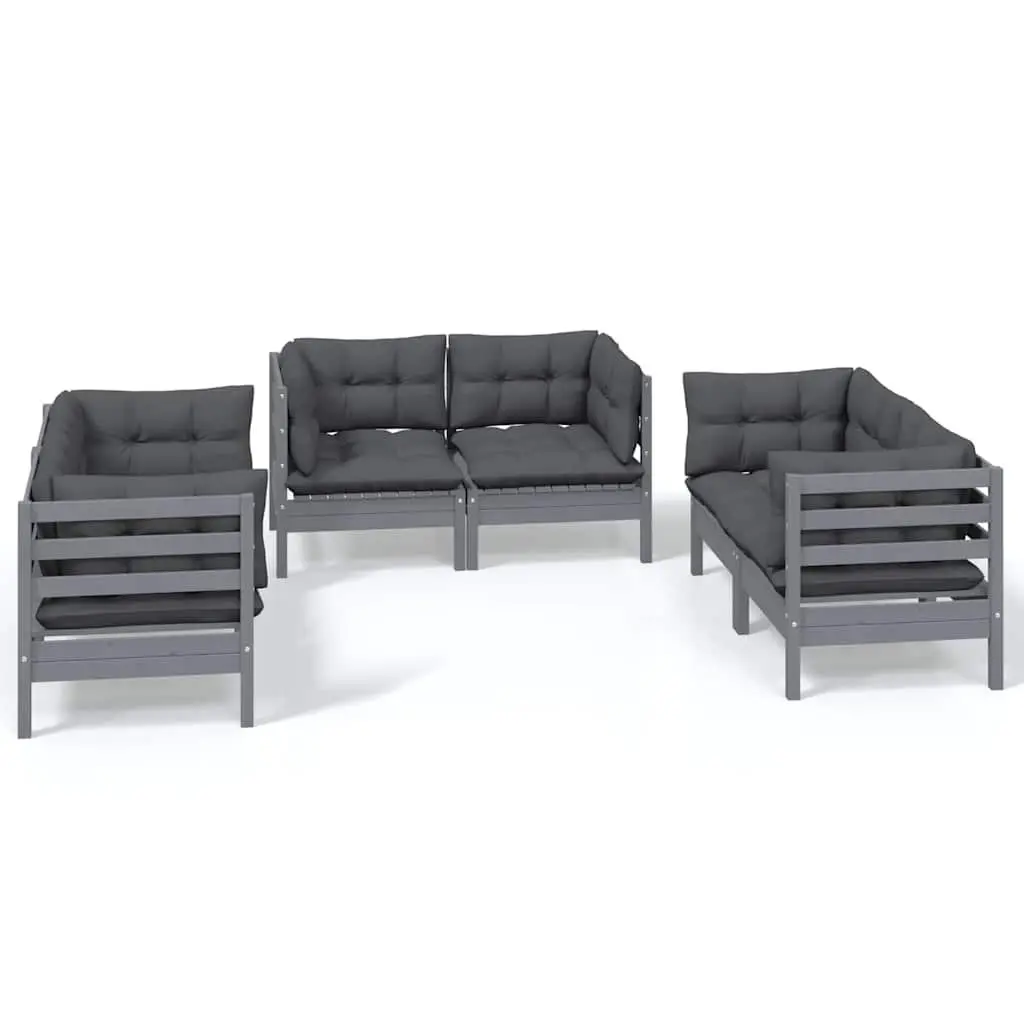 Garden Lounge Set Outdoor Patio Furniture 6 Piece Grey
