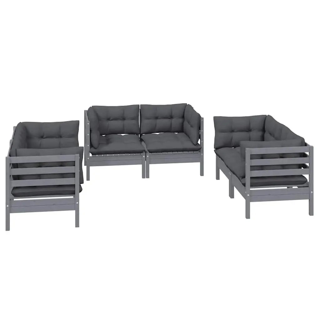 Garden Lounge Set Outdoor Patio Furniture 6 Piece Grey
