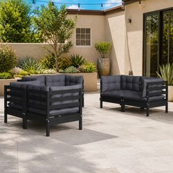 Comfortable Garden Lounge Set: 6 Pieces with Cushions