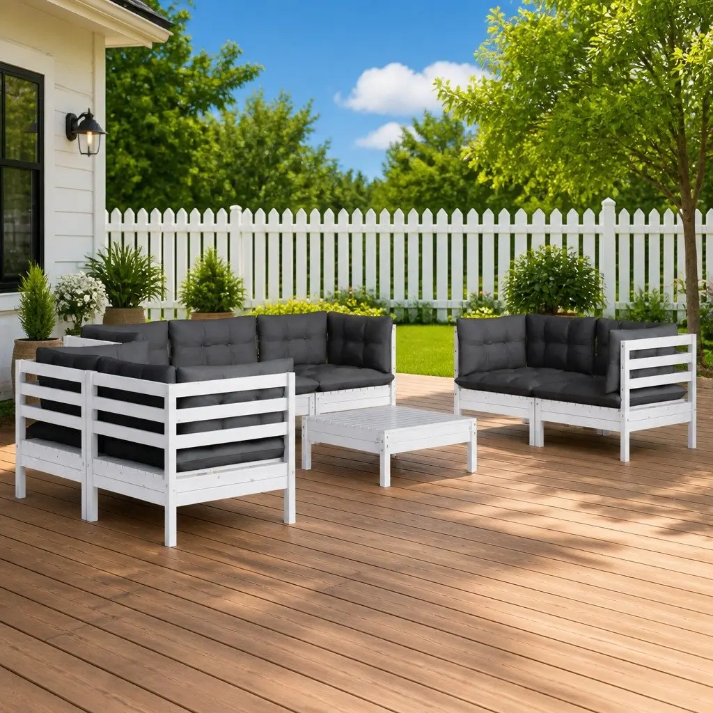 8 Piece Lounge Set for Outdoor Comfort