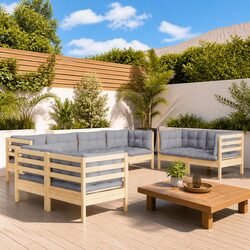 Reliable 8 Piece Garden Lounge Set with Comfort Cushions