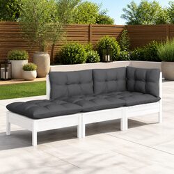 Reliable Garden Lounge Set: 3-Piece Solid Pine Collection