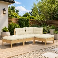 Reliable Garden Lounge Set Crafted from Solid Pinewood