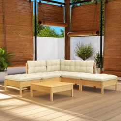 6-Piece Pinewood Lounge Set - Stylish and Practical