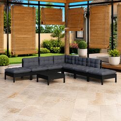 Reliable 8 Piece Garden Lounge Set with Cushions