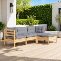 Durable 4-Piece Garden Lounge Set with Comfort