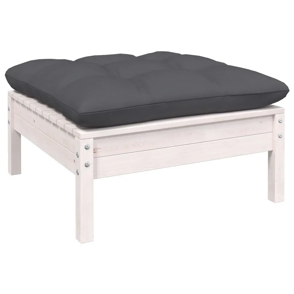 Garden Lounge Set 5 Piece White Outdoor Furniture Patio with Cushions