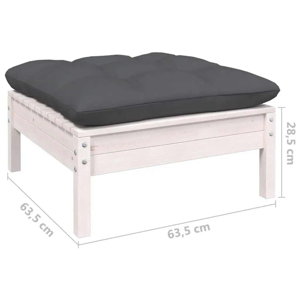 Garden Lounge Set 5 Piece White Outdoor Furniture Patio with Cushions