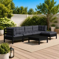Practical and Comfortable 6-Piece Garden Lounge Set