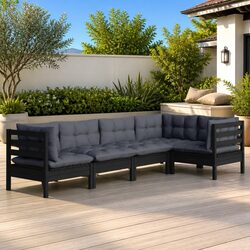 Comfortable and Reliable 5-Piece Pinewood Lounge Set