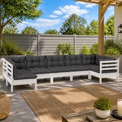 Comfortable 7-Piece Wooden Lounge Set for Relaxation