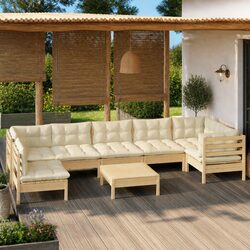 Durable 8 Piece Lounge Set with Comfortable Cushions