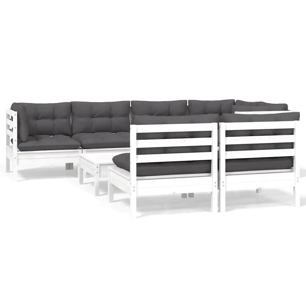8-Piece Garden Lounge Set in Solid Pinewood