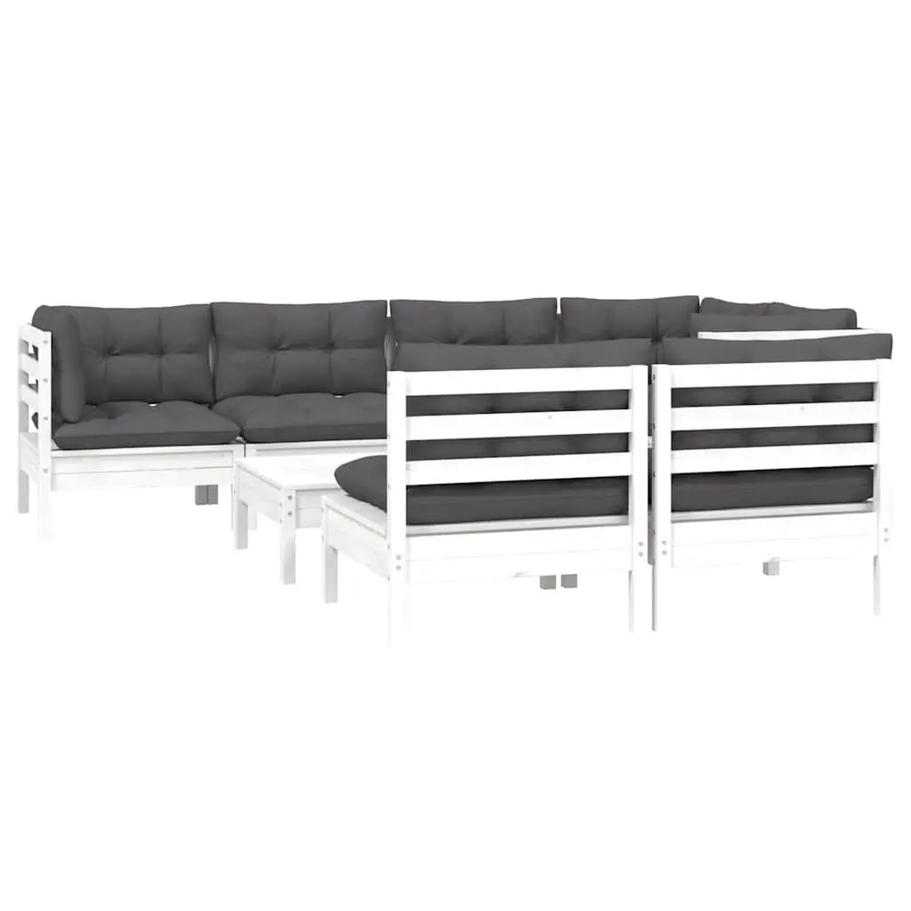 8-Piece Garden Lounge Set in Solid Pinewood