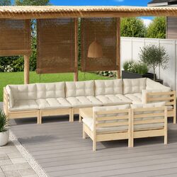 Comfortable 9 Piece Garden Lounge Set with Durable Build