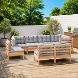 Comfortable 8 Piece Outdoor Lounge Set for Family Time