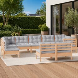 Stylish 9 Piece Garden Lounge Set with Comfortable Cushions