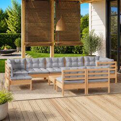 Comfortable and Practical 10-Piece Garden Lounge Set