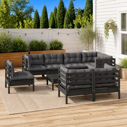 Warm and Inviting 9 Piece Garden Lounge Set