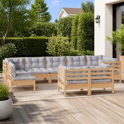 Value and Comfort: 9-Piece Garden Lounge Set