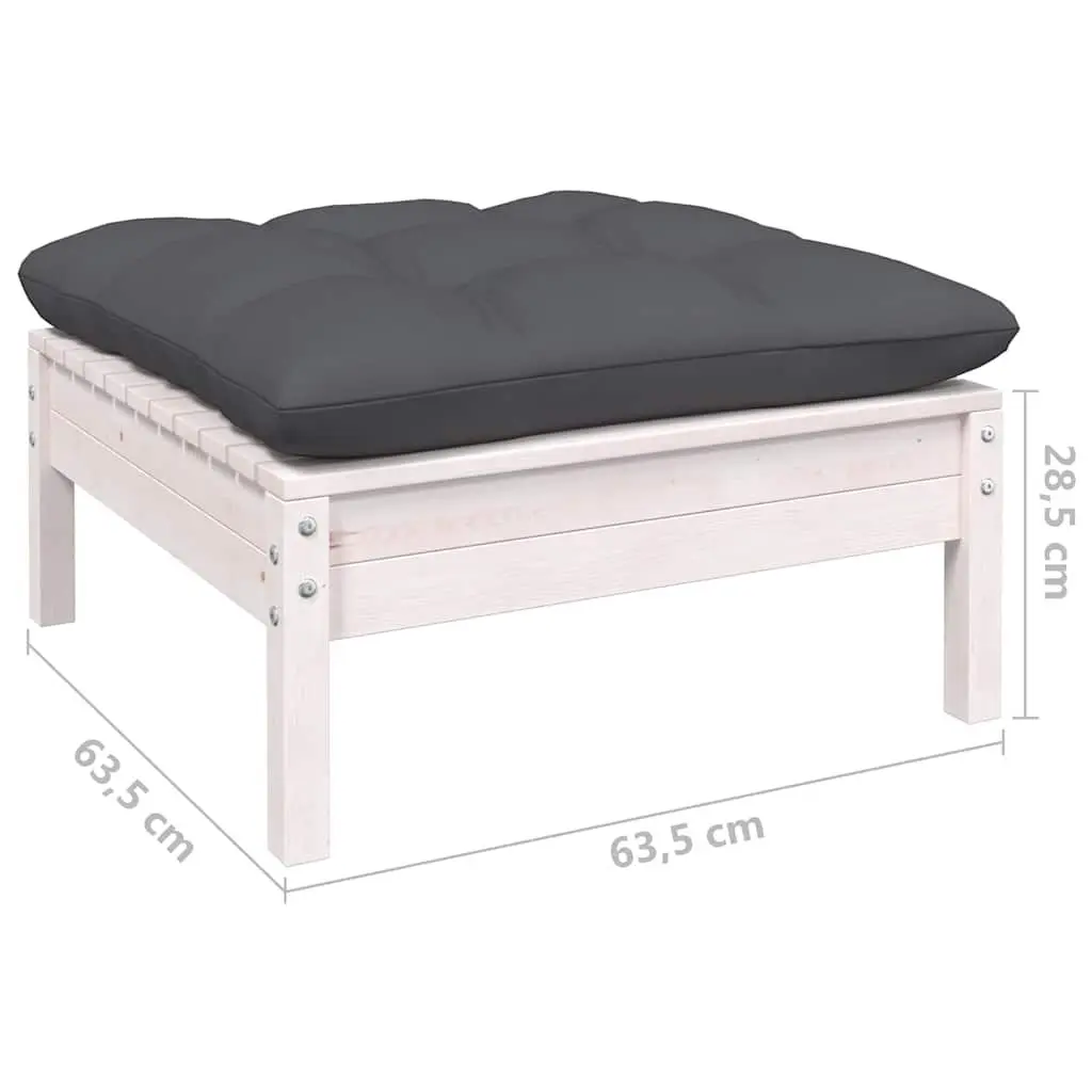 Garden Lounge Set Modular Outdoor Furniture 7 Piece White with Cushions